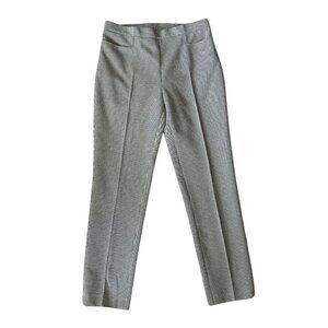 Akris Punto black and white houndstooth pull on creased pant trousers size 6